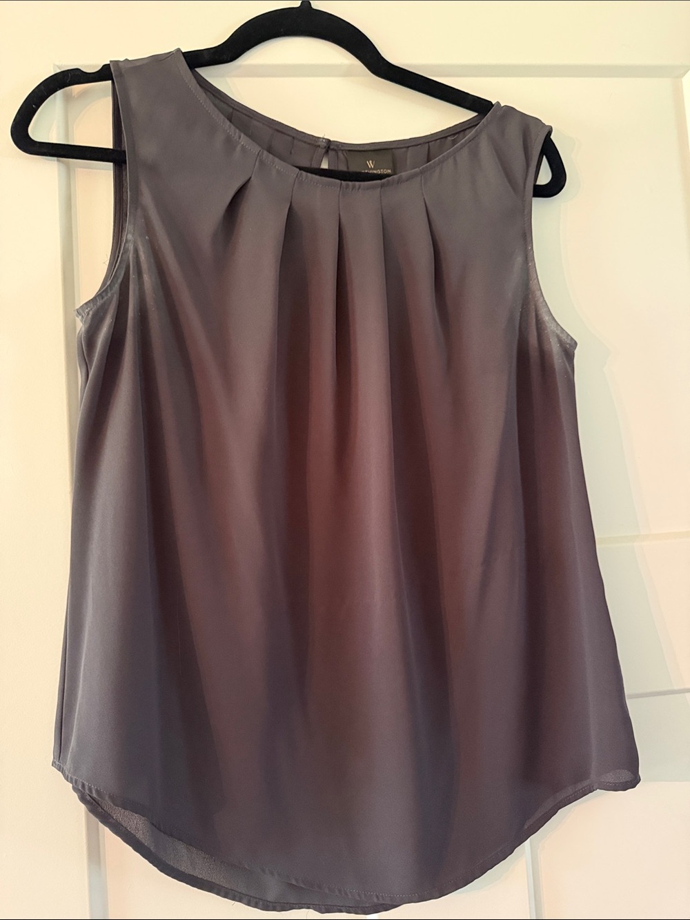 W by Worth Dusty Gray Pleated Sleeveless Camisole